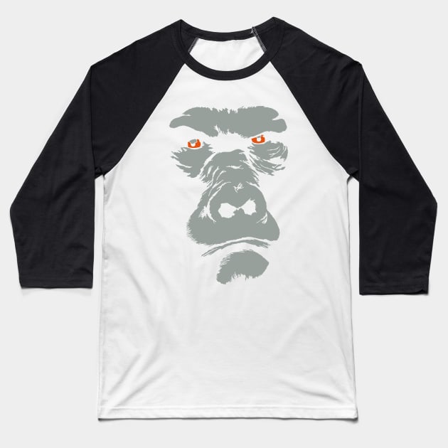 Gorilla silhouette, looks deep into your eyes Baseball T-Shirt by Quentin1984
